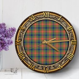 ScotsTee Shop Scottish Wilson Ancient Clan Tartan Wooden Wall Clock