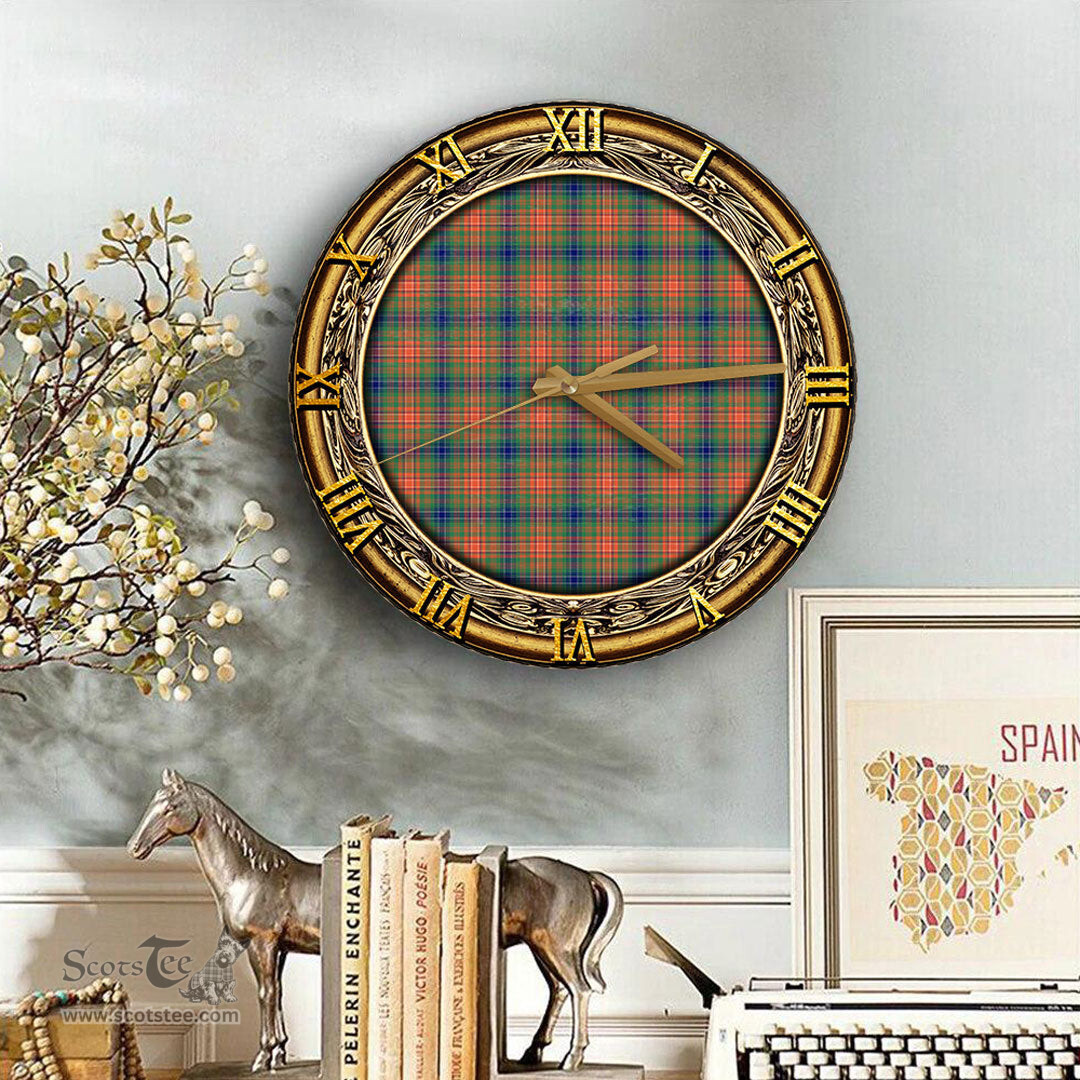 ScotsTee Shop Scottish Wilson Ancient Clan Tartan Wooden Wall Clock
