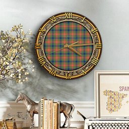 ScotsTee Shop Scottish Wilson Ancient Clan Tartan Wooden Wall Clock