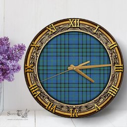 ScotsTee Shop Scottish Matheson Hunting Ancient Clan Tartan Wooden Wall Clock