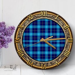 ScotsTee Shop Scottish MacSporran Ancient Clan Tartan Wooden Wall Clock