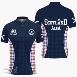 ScotsTee Shop Scottish Boswell Clan Crest Scotland Alba And Scottish Tartan Polo Shirt