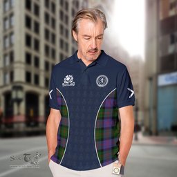 ScotsTee Shop Scottish Blair Clan Crest Scotland Alba And Scottish Tartan Polo Shirt
