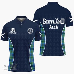 ScotsTee Shop Scottish Falconer Clan Crest Scotland Alba And Scottish Tartan Polo Shirt