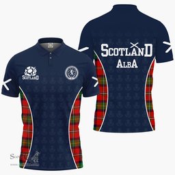 ScotsTee Shop Scottish Boyd Clan Crest Scotland Alba And Scottish Tartan Polo Shirt