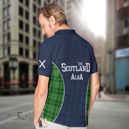 ScotsTee Shop Scottish Clephane or Clephan Clan Crest Scotland Alba And Scottish Tartan Polo Shirt