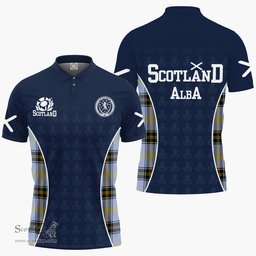ScotsTee Shop Scottish Bell Clan Crest Scotland Alba And Scottish Tartan Polo Shirt