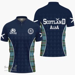 ScotsTee Shop Scottish Caldwell Clan Crest Scotland Alba And Scottish Tartan Polo Shirt