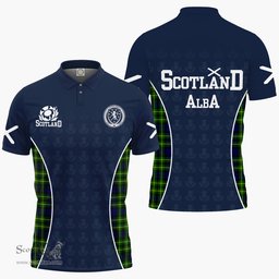 ScotsTee Shop Scottish Campbell of Breadalbane Clan Crest Scotland Alba And Scottish Tartan Polo Shirt