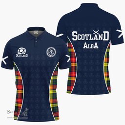 ScotsTee Shop Scottish Dewar Clan Crest Scotland Alba And Scottish Tartan Polo Shirt