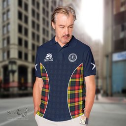 ScotsTee Shop Scottish Dewar Clan Crest Scotland Alba And Scottish Tartan Polo Shirt