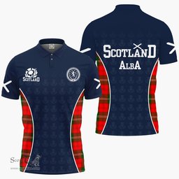 ScotsTee Shop Scottish Gartshore Clan Crest Scotland Alba And Scottish Tartan Polo Shirt