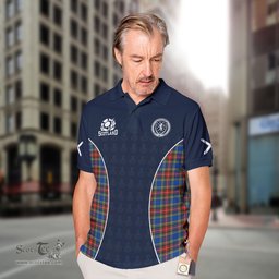 ScotsTee Shop Scottish Bethune Clan Crest Scotland Alba And Scottish Tartan Polo Shirt