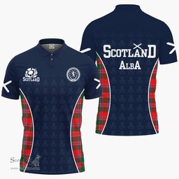 ScotsTee Shop Scottish Dalziel Clan Crest Scotland Alba And Scottish Tartan Polo Shirt