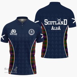 ScotsTee Shop Scottish Cochrane Clan Crest Scotland Alba And Scottish Tartan Polo Shirt