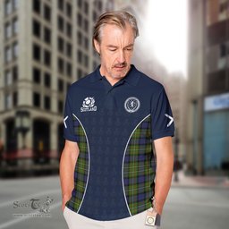 ScotsTee Shop Scottish Ferguson Clan Crest Scotland Alba And Scottish Tartan Polo Shirt