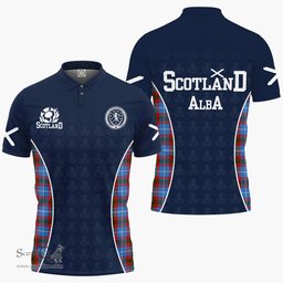 ScotsTee Shop Scottish Congilton Clan Crest Scotland Alba And Scottish Tartan Polo Shirt