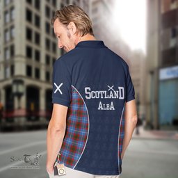 ScotsTee Shop Scottish Congilton Clan Crest Scotland Alba And Scottish Tartan Polo Shirt