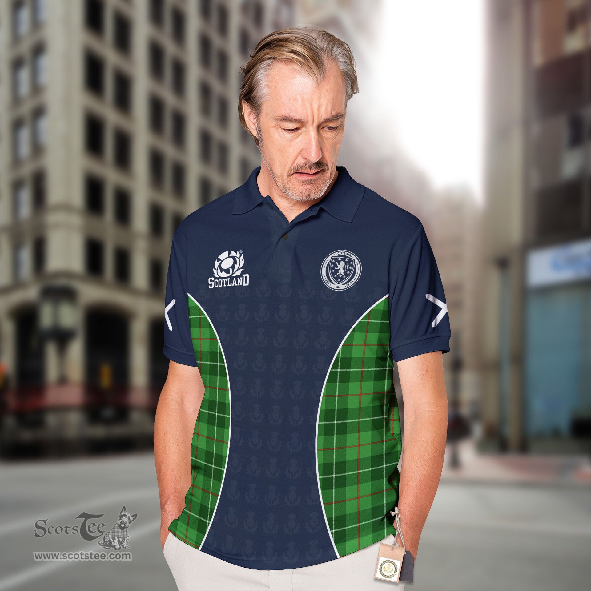 ScotsTee Shop Scottish Boyle Clan Crest Scotland Alba And Scottish Tartan Polo Shirt