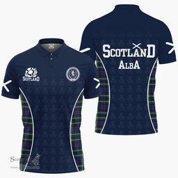 ScotsTee Shop Scottish Graham Clan Crest Scotland Alba And Scottish Tartan Polo Shirt