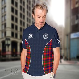 ScotsTee Shop Scottish Gow or McGouan Clan Crest Scotland Alba And Scottish Tartan Polo Shirt