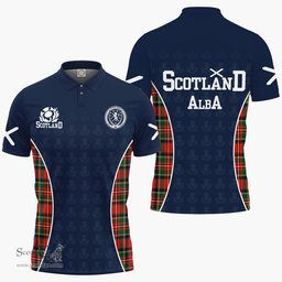 ScotsTee Shop Scottish Lyle Clan Crest Scotland Alba And Scottish Tartan Polo Shirt