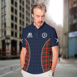 ScotsTee Shop Scottish Lyle Clan Crest Scotland Alba And Scottish Tartan Polo Shirt
