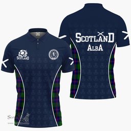 ScotsTee Shop Scottish Shaw of Tordarroch Clan Crest Scotland Alba And Scottish Tartan Polo Shirt