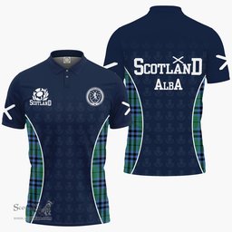 ScotsTee Shop Scottish Keith Clan Crest Scotland Alba And Scottish Tartan Polo Shirt