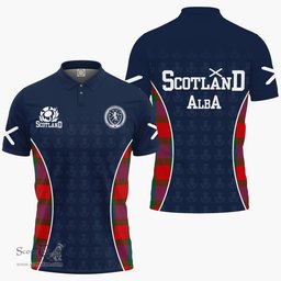 ScotsTee Shop Scottish Mar Clan Crest Scotland Alba And Scottish Tartan Polo Shirt