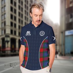 ScotsTee Shop Scottish Mar Clan Crest Scotland Alba And Scottish Tartan Polo Shirt