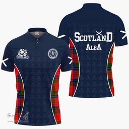 ScotsTee Shop Scottish MacNicol of Scorrybreac Clan Crest Scotland Alba And Scottish Tartan Polo Shirt