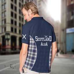 ScotsTee Shop Scottish Hannay Clan Crest Scotland Alba And Scottish Tartan Polo Shirt