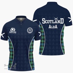 ScotsTee Shop Scottish Mowat of Inglistoun Clan Crest Scotland Alba And Scottish Tartan Polo Shirt