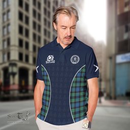 ScotsTee Shop Scottish Mowat of Inglistoun Clan Crest Scotland Alba And Scottish Tartan Polo Shirt