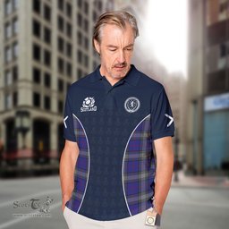 ScotsTee Shop Scottish Kinnaird Clan Crest Scotland Alba And Scottish Tartan Polo Shirt