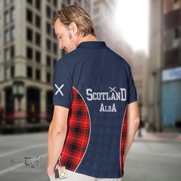 ScotsTee Shop Scottish MacIver Clan Crest Scotland Alba And Scottish Tartan Polo Shirt