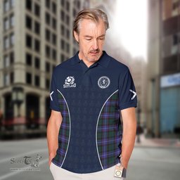 ScotsTee Shop Scottish Guthrie Clan Crest Scotland Alba And Scottish Tartan Polo Shirt