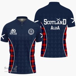 ScotsTee Shop Scottish MacLachlan Clan Crest Scotland Alba And Scottish Tartan Polo Shirt
