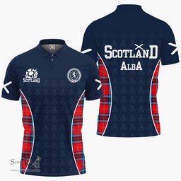 ScotsTee Shop Scottish MacTavish Clan Crest Scotland Alba And Scottish Tartan Polo Shirt
