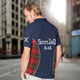 ScotsTee Shop Scottish Somerville Clan Crest Scotland Alba And Scottish Tartan Polo Shirt