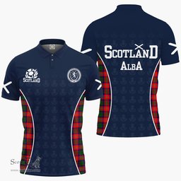 ScotsTee Shop Scottish Wauchope or Waugh Clan Crest Scotland Alba And Scottish Tartan Polo Shirt