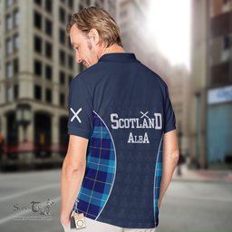 ScotsTee Shop Scottish McKerrell Clan Crest Scotland Alba And Scottish Tartan Polo Shirt