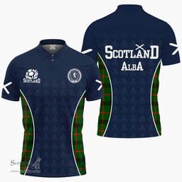 ScotsTee Shop Scottish Lennox Lennox Kincaid Clan Crest Scotland Alba And Scottish Tartan Polo Shirt