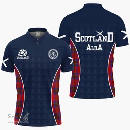 ScotsTee Shop Scottish Leslie Clan Crest Scotland Alba And Scottish Tartan Polo Shirt