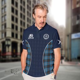 ScotsTee Shop Scottish Horsburgh Clan Crest Scotland Alba And Scottish Tartan Polo Shirt