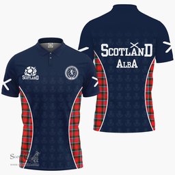 ScotsTee Shop Scottish Sinclair Clan Crest Scotland Alba And Scottish Tartan Polo Shirt