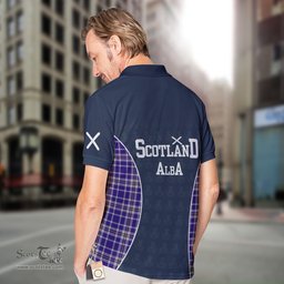 ScotsTee Shop Scottish Ochterlony Clan Crest Scotland Alba And Scottish Tartan Polo Shirt