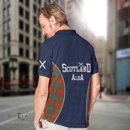 ScotsTee Shop Scottish MacGregor Clan Crest Scotland Alba And Scottish Tartan Polo Shirt