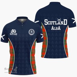 ScotsTee Shop Scottish MacGregor Clan Crest Scotland Alba And Scottish Tartan Polo Shirt